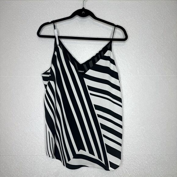 Express Double V Geometric Striped Downtown Cami L - Picture 1 of 4